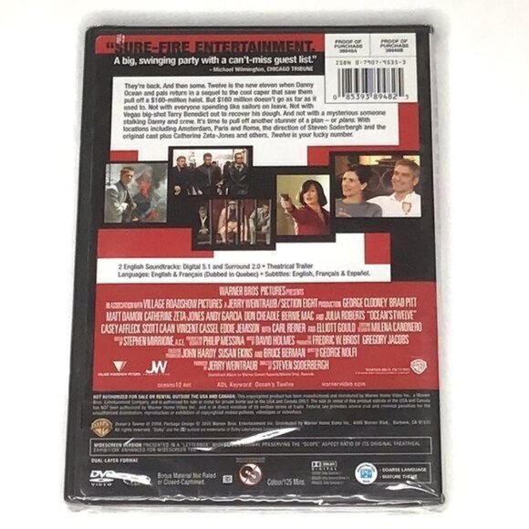 The Ocean's Twelve - Movie/DVD - PG - New Sealed - Picture 2 of 2
